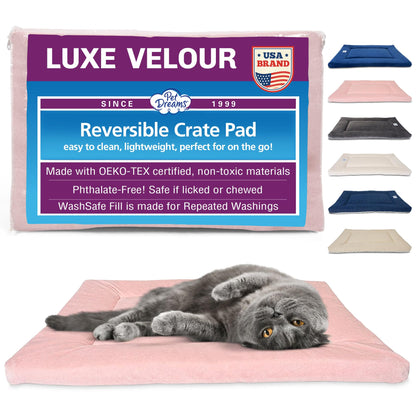 Pet Dreams Small Cat Bed Crate Pad, Washable Cat Mat, Non-Toxic, Bed