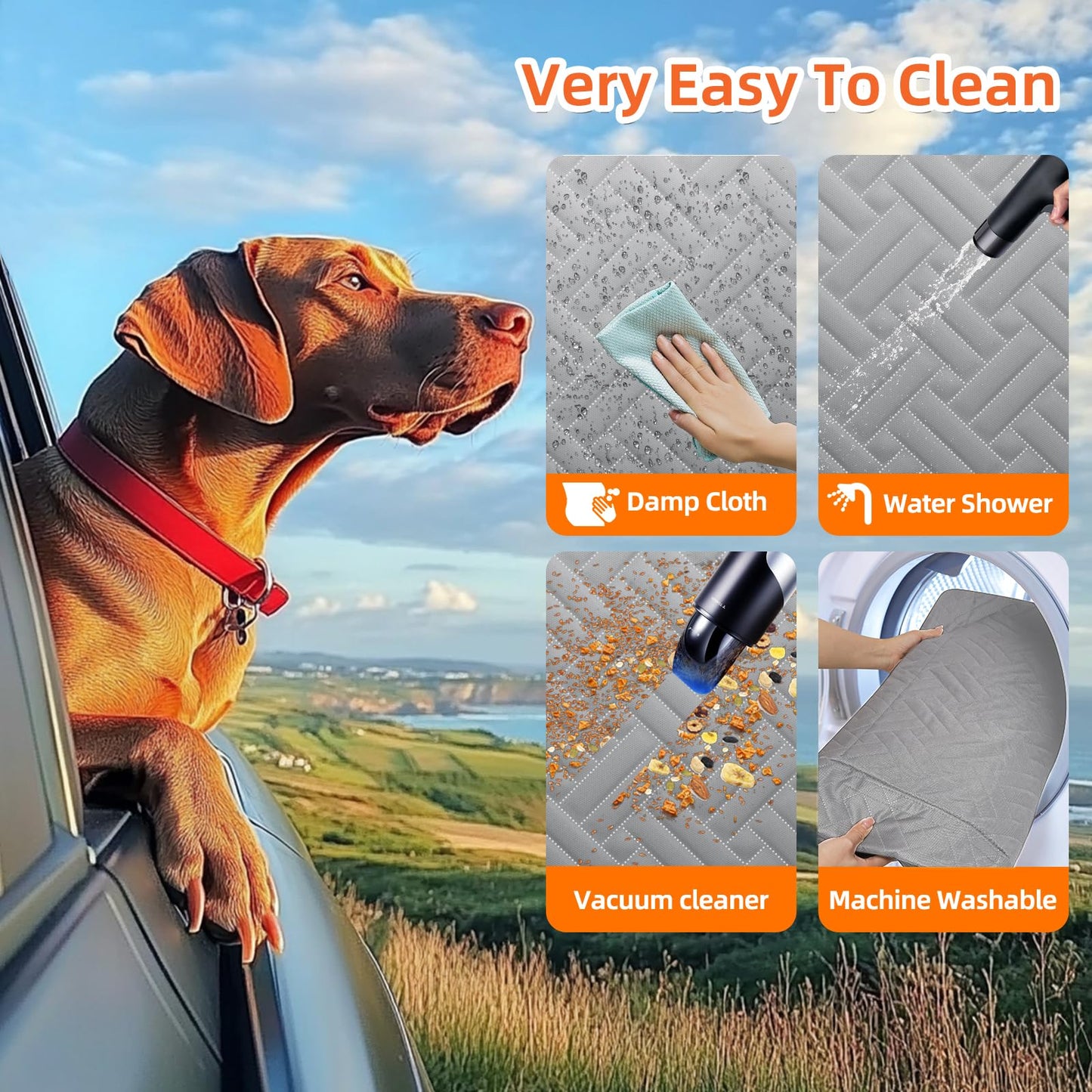 Back Seat Extender for Dogs,Hard Bottom Car Seat Cover