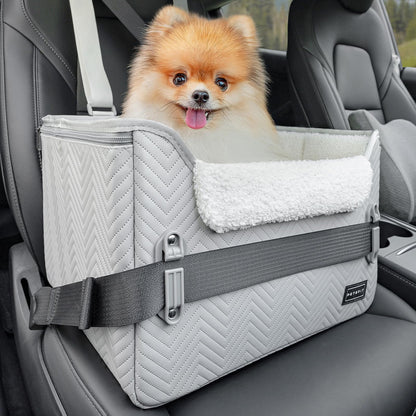 PETSFIT Dog Booster Car Seat, Waterproof PU Leather Dog Car Seats Seat
