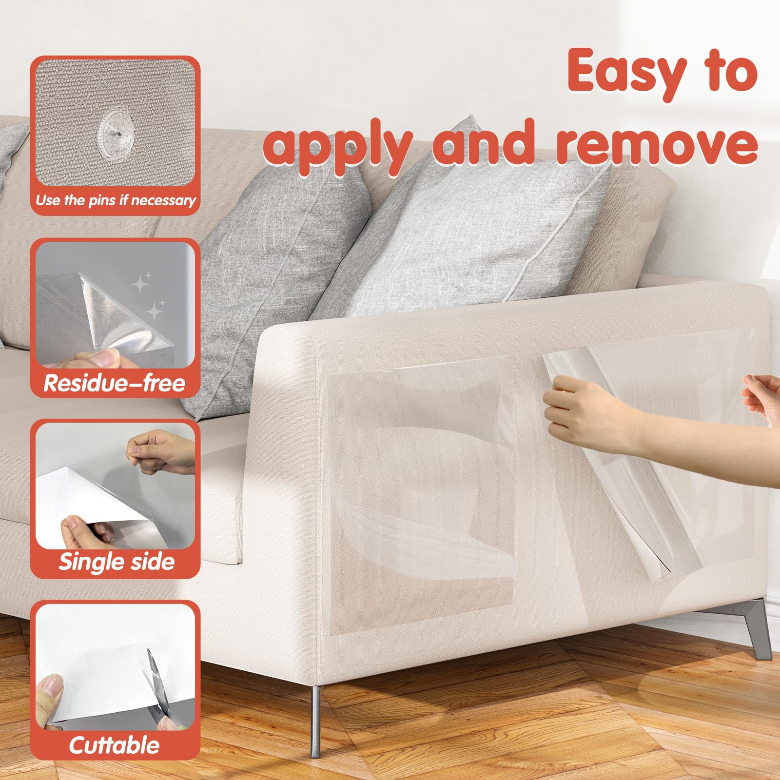 Secopad 18 PCS Large Cat Scratch Furniture Protector, Cover
