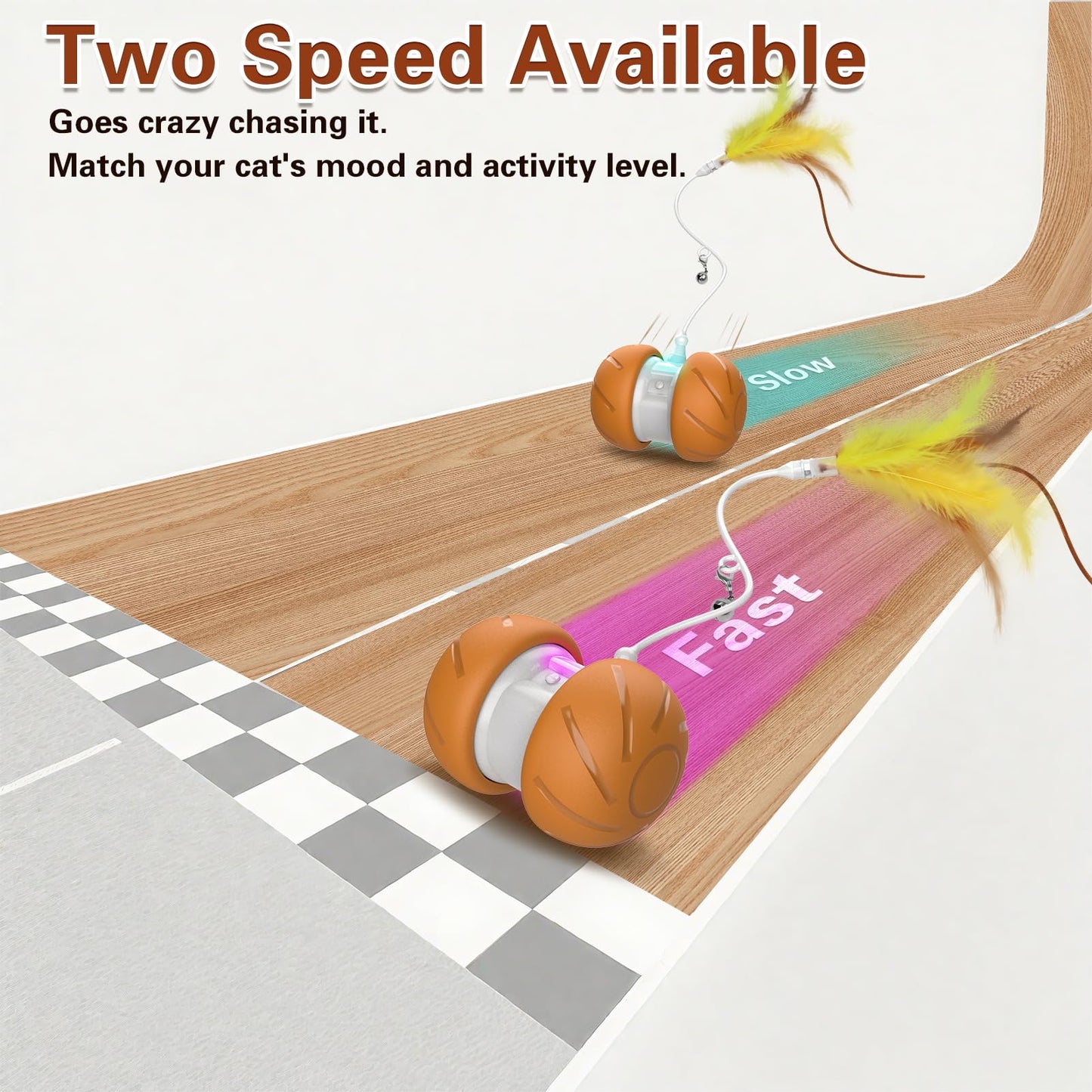 umosis Cat Toys for Bored Indoor Adult Cats,Interactive Flying Feather