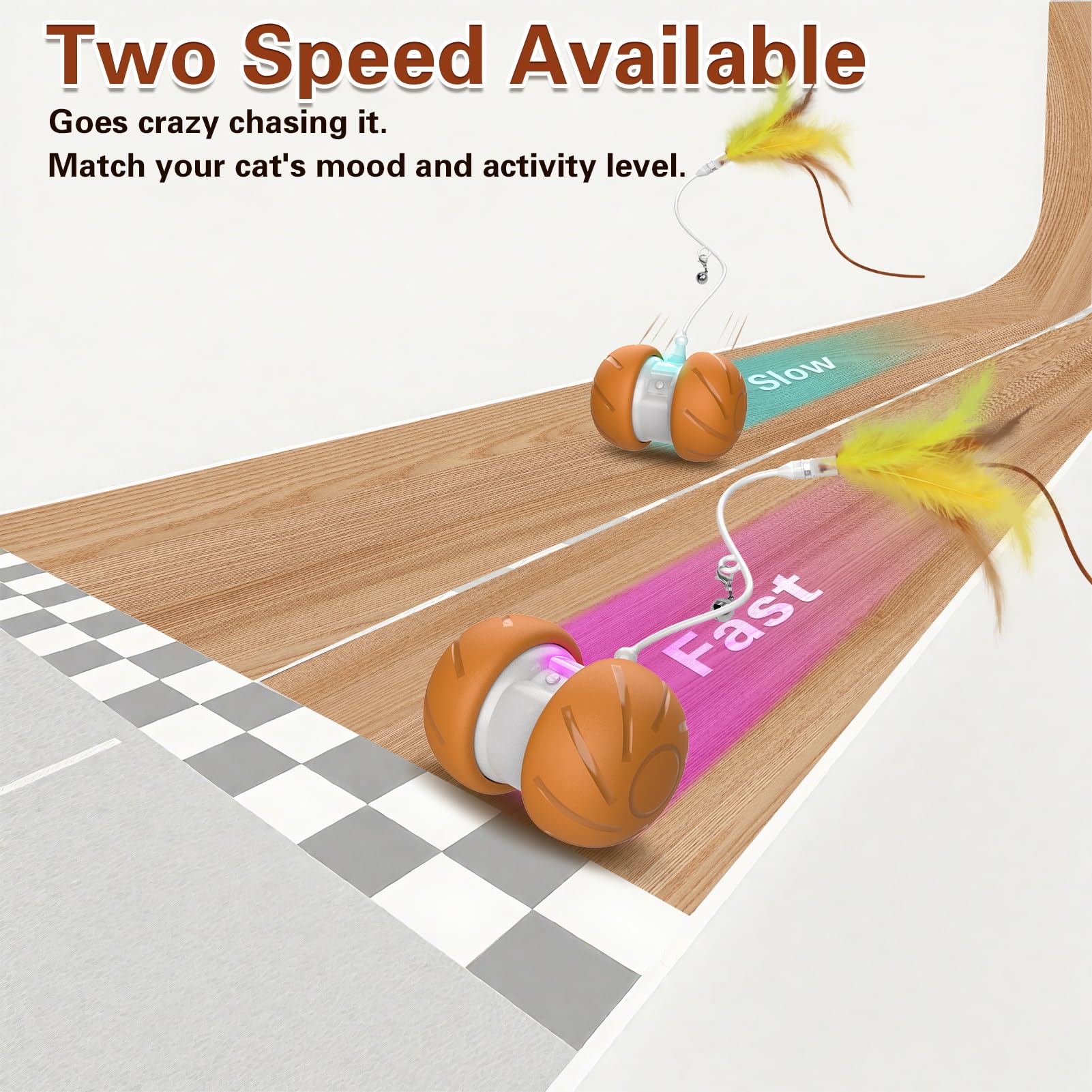 umosis Cat Toys for Bored Indoor Adult Cats,Interactive Flying Feather
