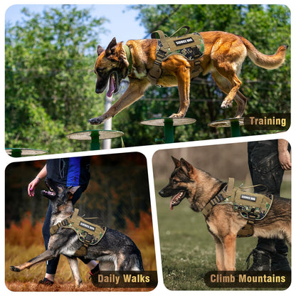 WINSEE Tactical Dog Harness for Medium Dog, Heavy Duty Service Harness