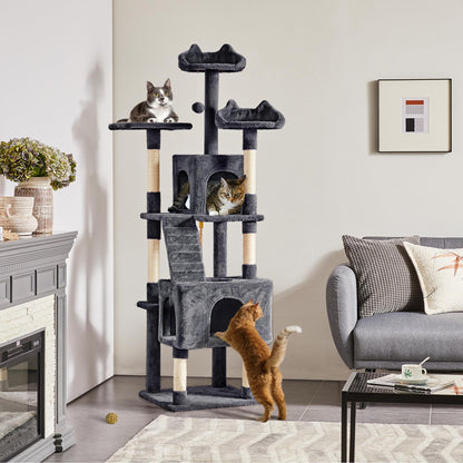 Yaheetech 72-inch Cat Tree, Multi-Level Cat Tower with 2 Condos 6 Ball