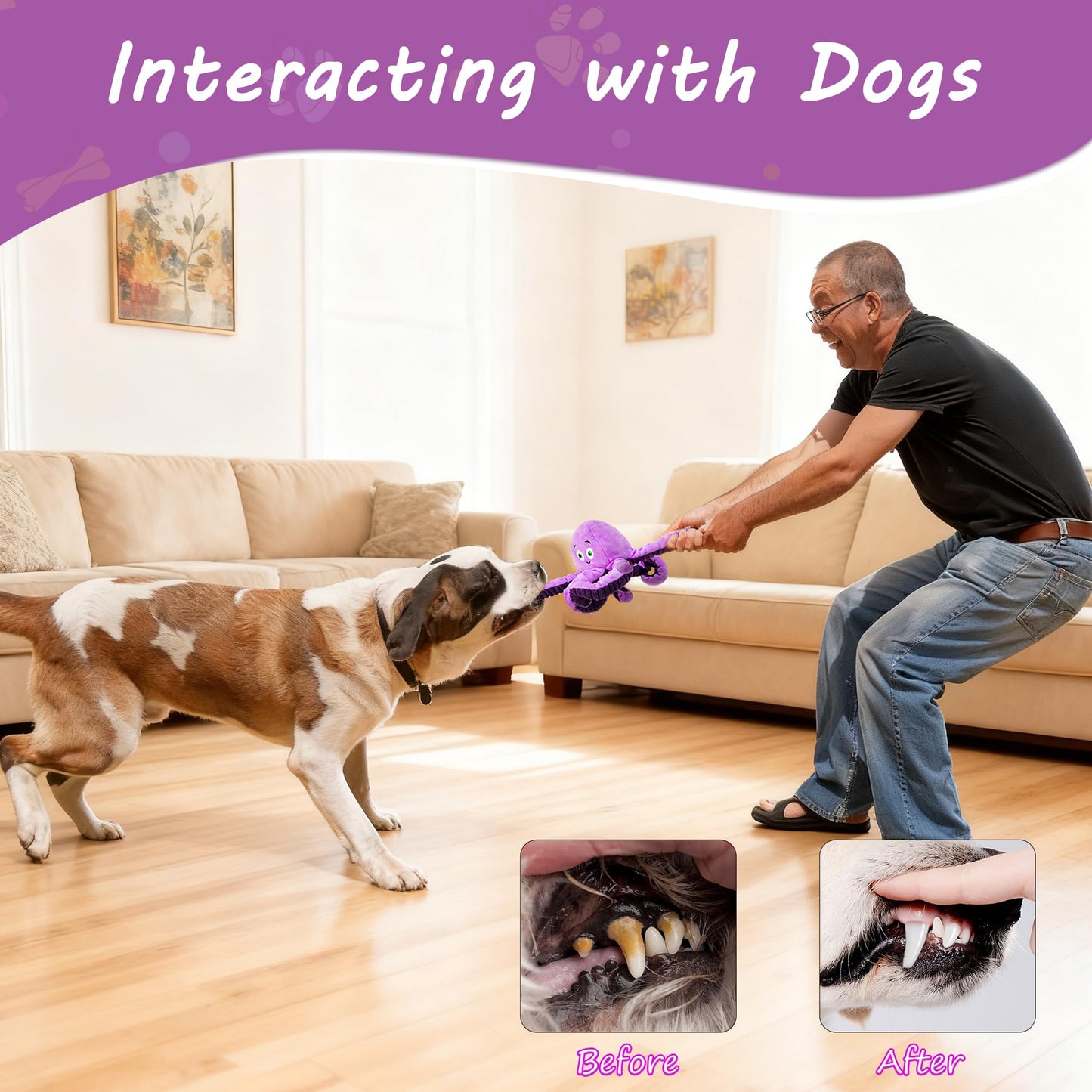 Qiiiiian Squeaky Dog Toys, Stuffed Large Dog Toys to Keep Them Plush