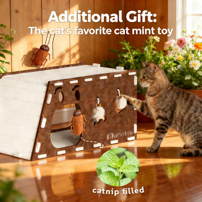 BUMOTSE Felt Cat Cave House for Indoor Cats with Catnip Toy