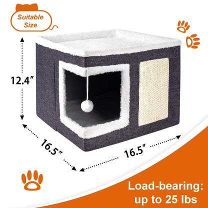 Loyareal Cat Houses for Indoor Cats Large Cat Bed Cave with Bed