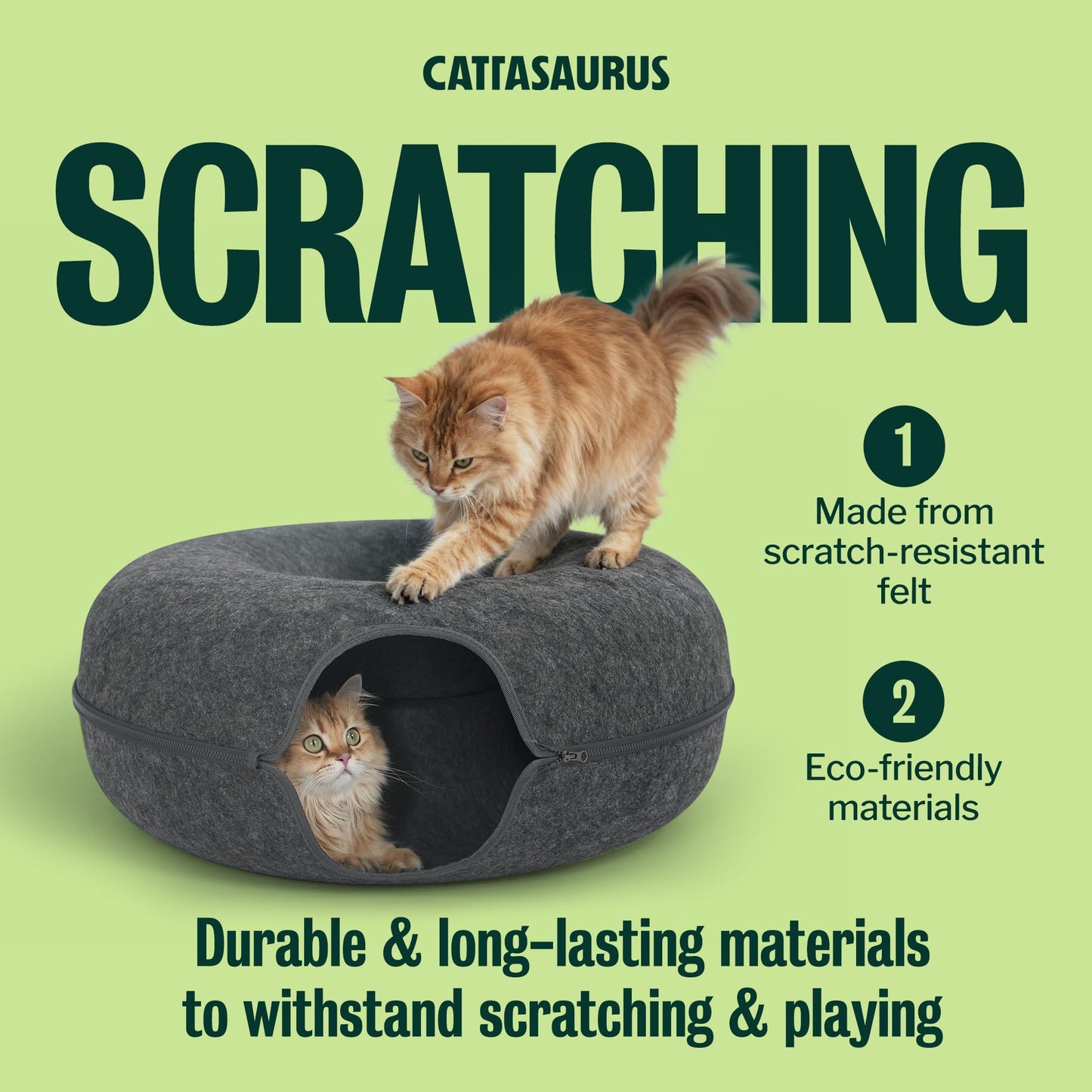 Cattasaurus Peekaboo Cat Cave Duo Jumbo Set, Extra Spacious Cat Bed