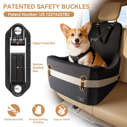 PETSFIT Dog Booster Car Seat for Small/Medium Dogs Up to Patented Seat