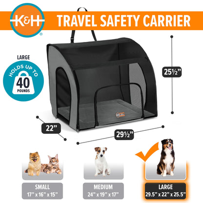 K&H Pet Products Enclosed Large Dog Car Seat, Travel Safety Carrier