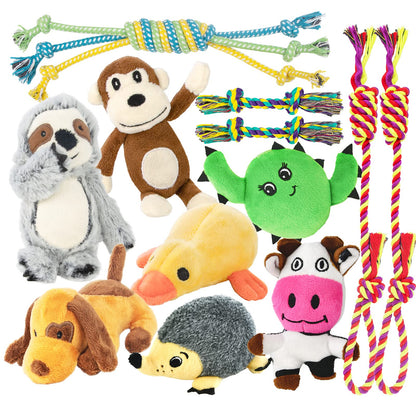 LEGEND SANDY Puppy Toys, Squeaky Dog Toys for Small Dogs, 12 Pack Chew