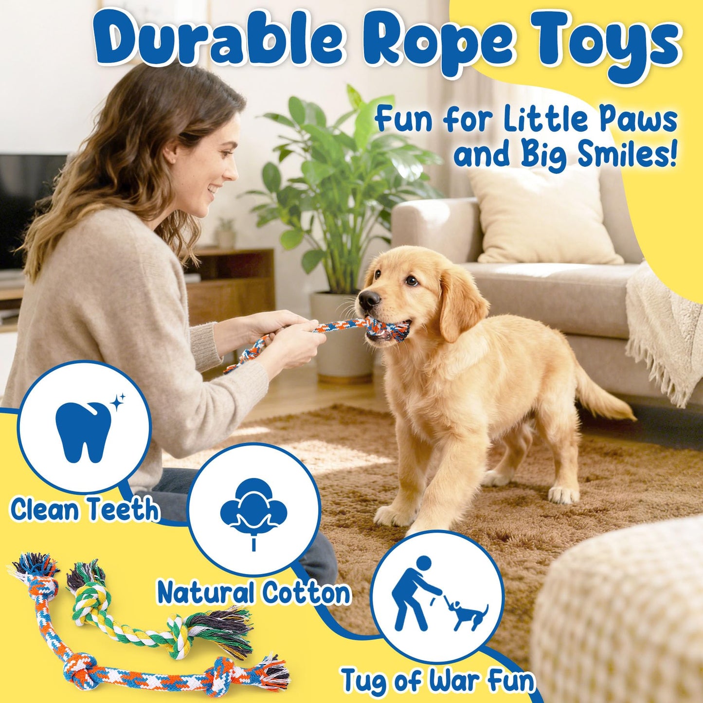 KIPRITII 9-Pack Interactive Puppy Dog Toys for Small Dogs Plush