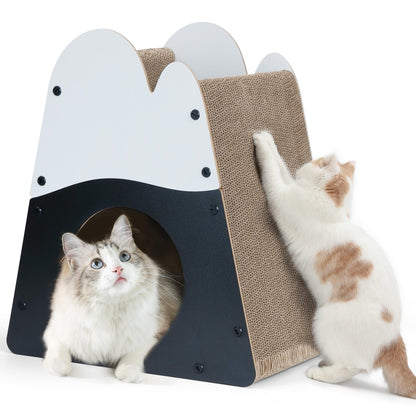 FUKUMARU Cat Scratcher House, Cozy Cardboard Cat Scratcher, House