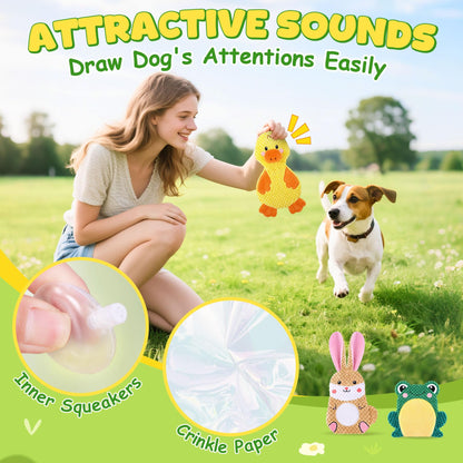 XIUGOAL Dog Toys to Keep Them Busy, 3 Pack No Stuffing Chew