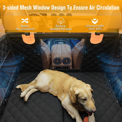 PETICON Large Dog Car Seat, Back Seat Extender for Dogs with 3 Seat