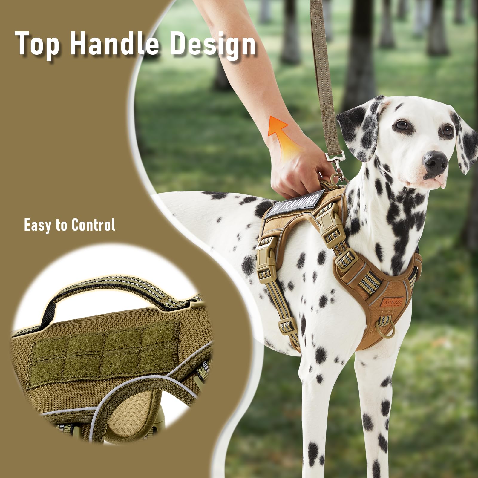 Non Pulling Tactical Dog Harness for Medium Dogs, Adjustable Harness