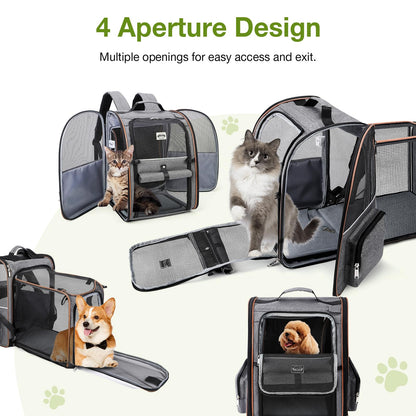Lekebobor Cat Carrier Backpack, Expandable Pet Carrier with Carrier