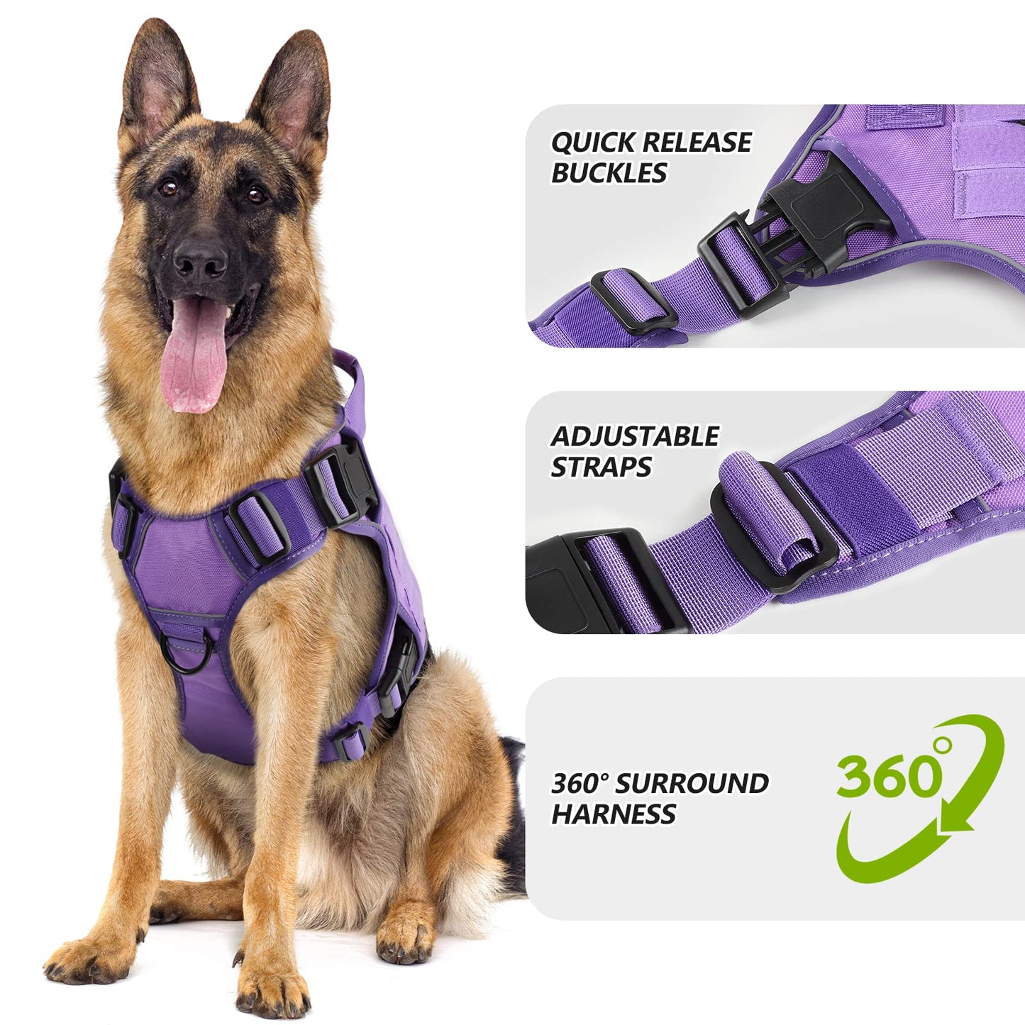 WINGOIN Tactical Dog Harness with Handle Tactical Dog Harness