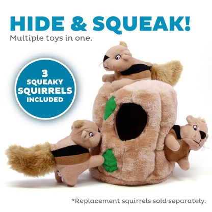 Outward Hound Hide-A-Squirrel Dog Toy Interactive 2‑in‑1 Plush Puzzle