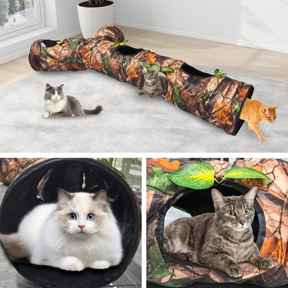 FelRelWel Cat Tunnel,Under Christmas Tree 59" Large Y-Shape Cat Toy