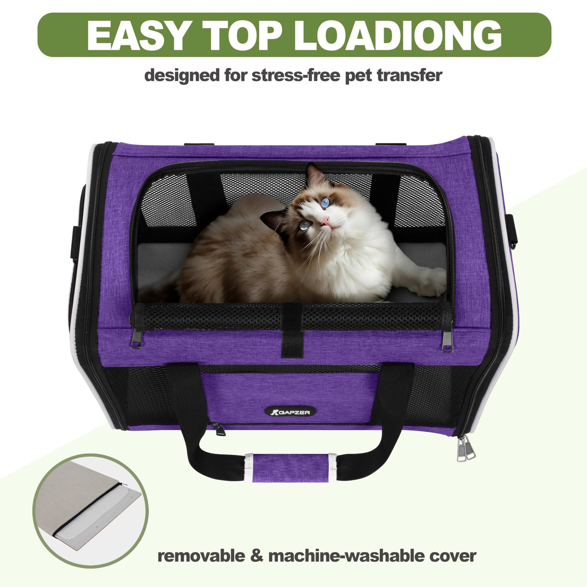 GAPZER Per Carrier for Cat FAA Complaint, Kitten Taxi Top Load Bag