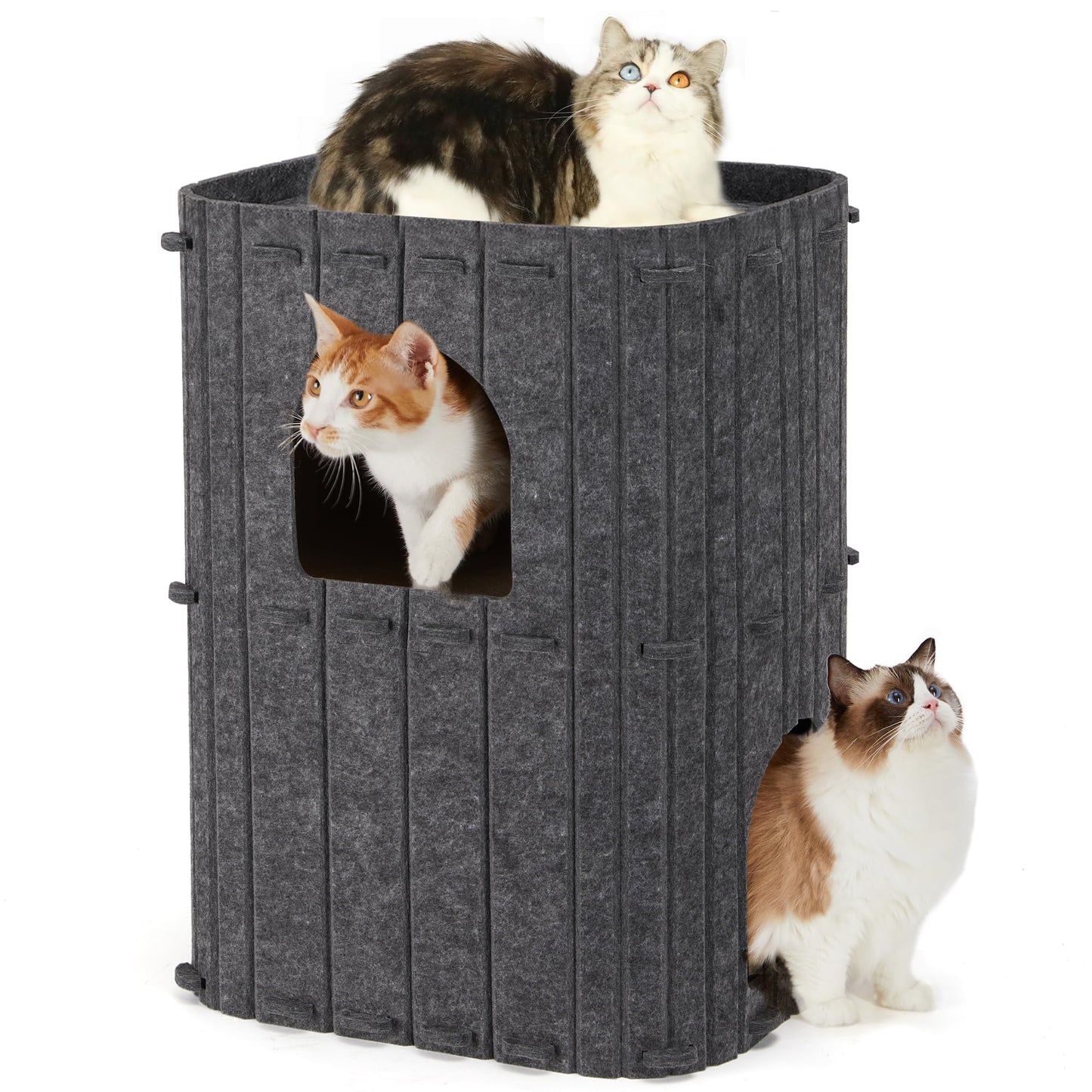 FUKUMARU Cat House for Indoor Cats, Large Cat Bed Cave Condo, Bed