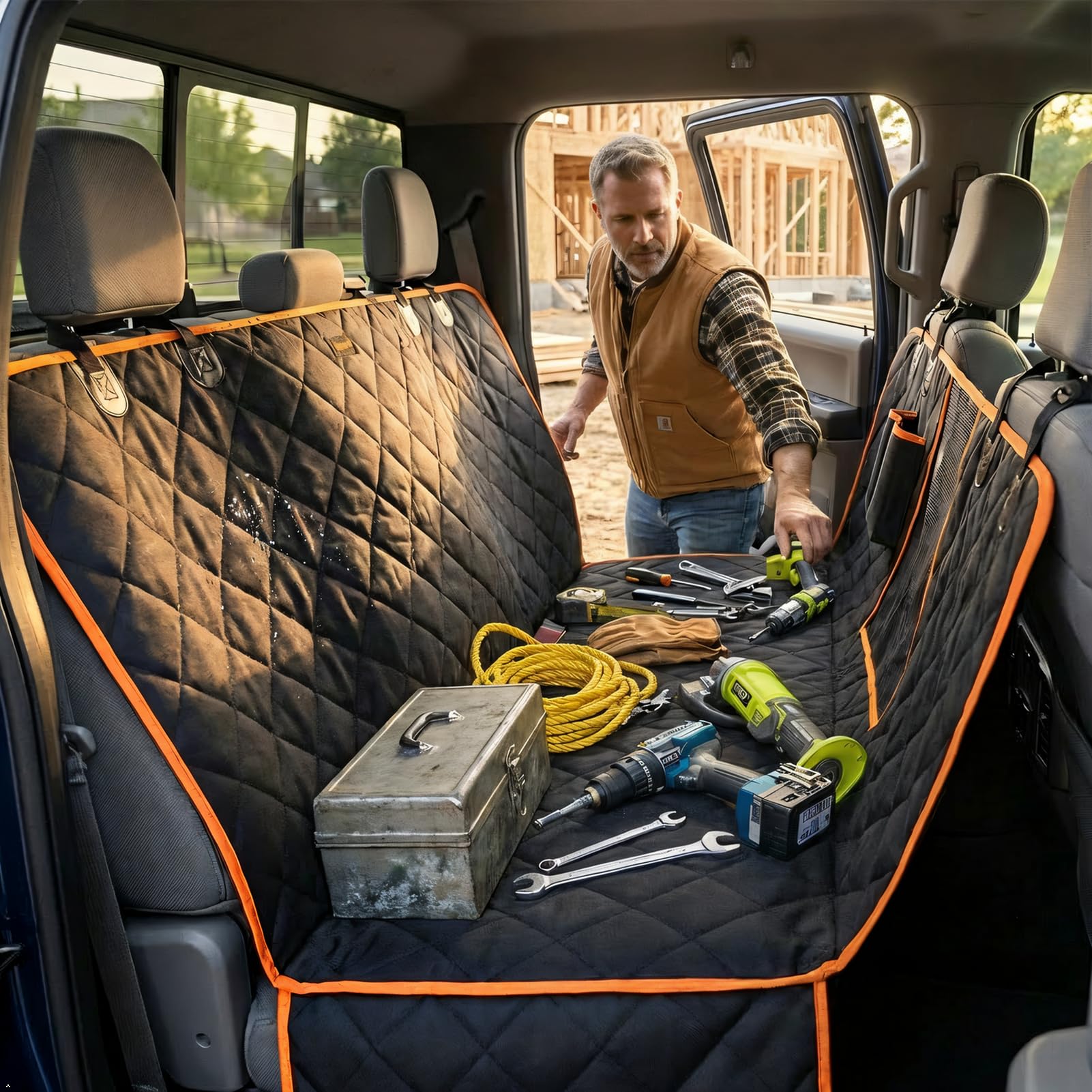 iBuddy Dog Seat Covers for Trucks Waterproof Car Hammock for Seat
