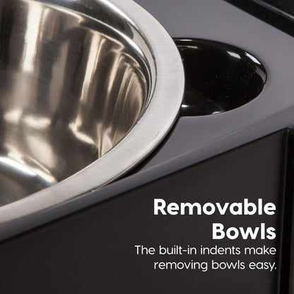 IRIS USA Dog Bowls Elevated with Storage, 9" H Raised Feeding Bowl