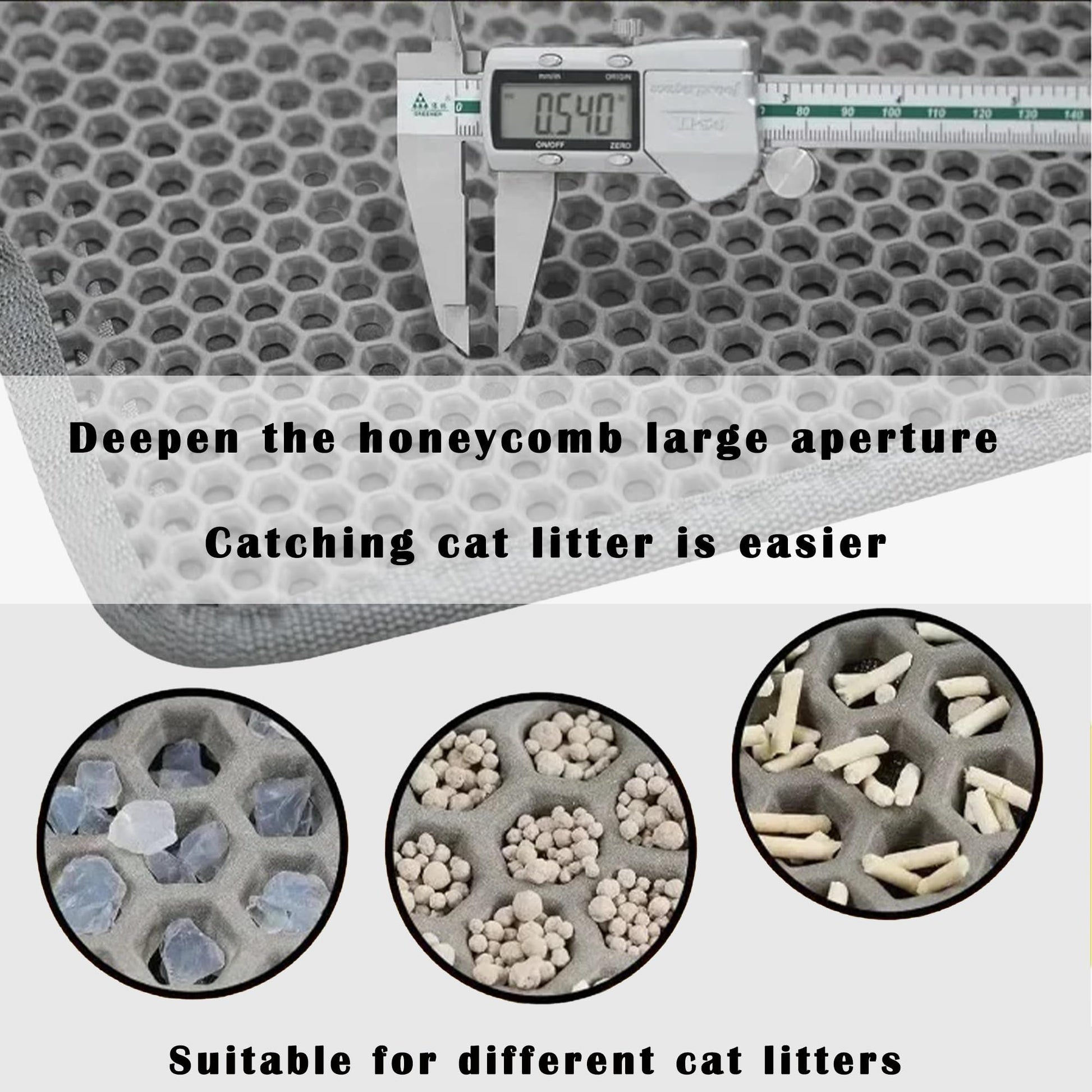 HCY&WLD 2-Pack Cat Litter Mat, Double Layer Honeycomb Waterproof Mat
