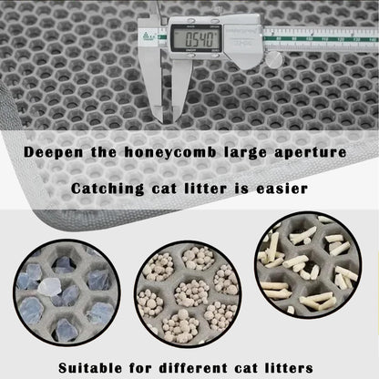 HCY&WLD 2-Pack Cat Litter Mat, Double Layer Honeycomb Waterproof Mat