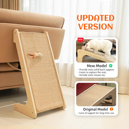 PETKARAY Cat Scratcher, Cat Sisal Scratching Ramp, L Shape Cat Pad
