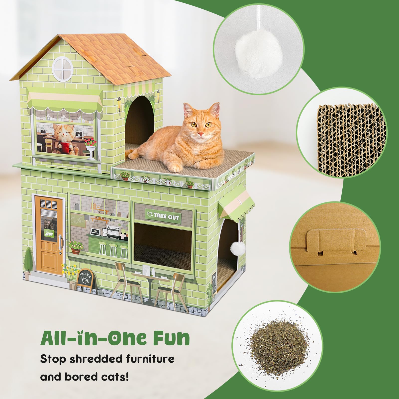 Cardboard Cat Houses for Indoor Cats Kitten Scratcher Houses Bed