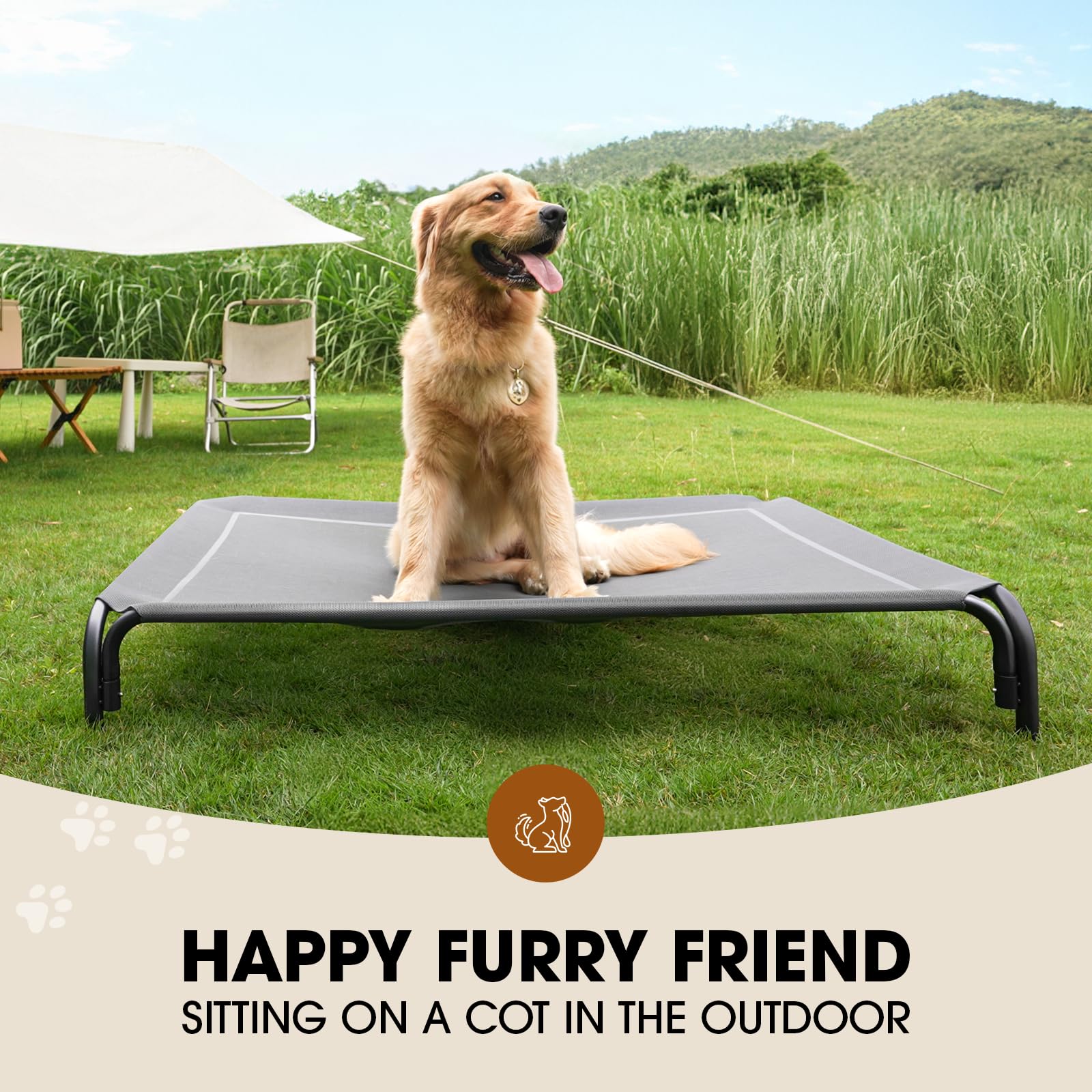 Czpalo Elevated Dog Bed, Raised Outdoor Dog Bed for Medium Sized Bed