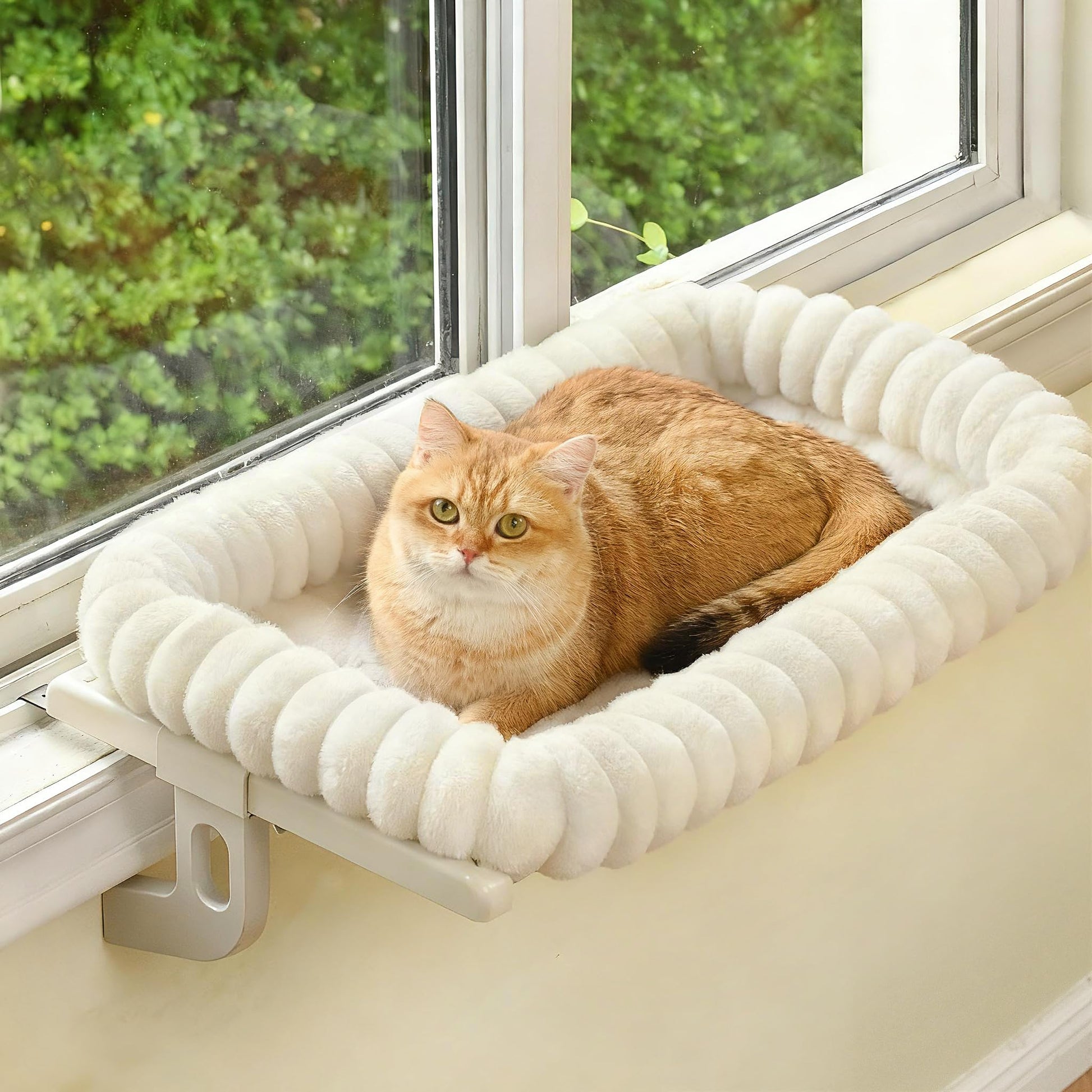 Zoratoo Cloud-Cuddle Cat Window Perch with 4-Sided Bolster, Zipper Bed