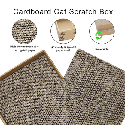 RUBMEOW Cat Scratch Pad Cardboard Scratcher Box,2PCS in 1 Pad