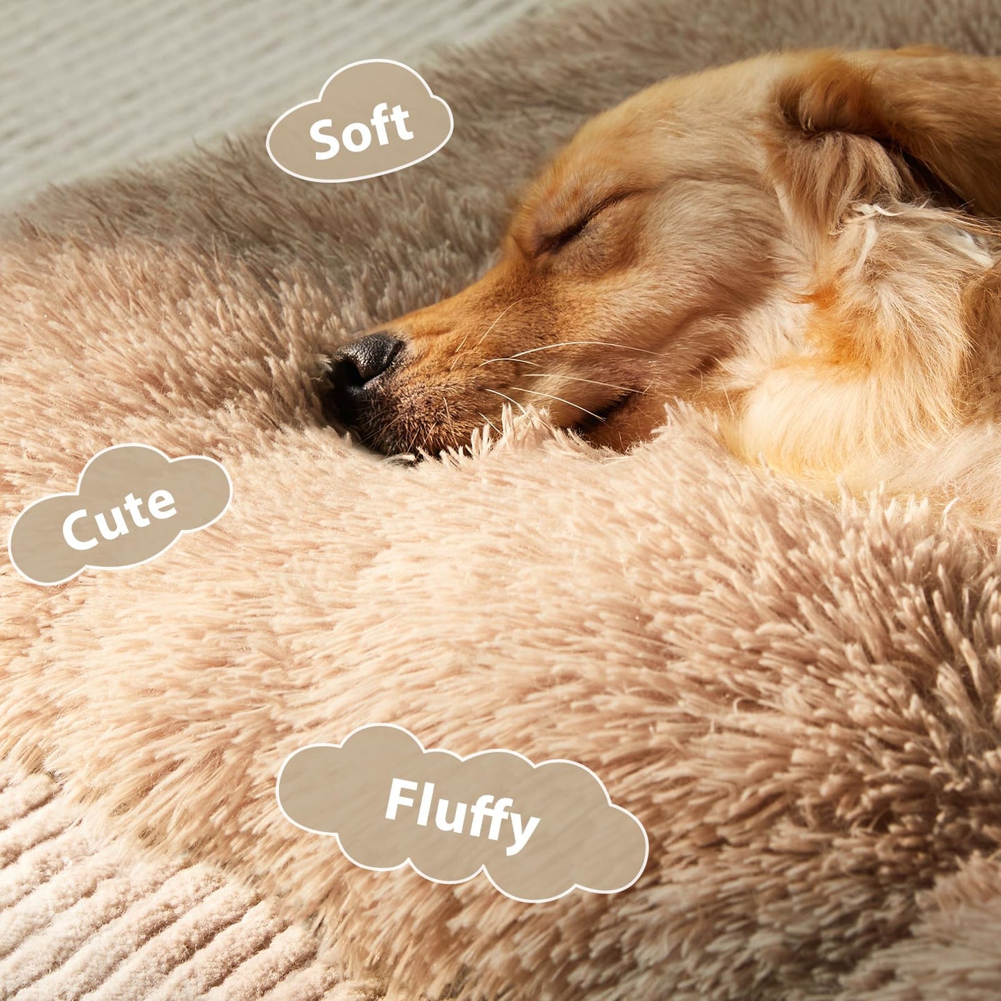 BFPETHOME Dog Beds for Large Dogs, Plush Dog Crate Bed Fluffy Cozy Bed