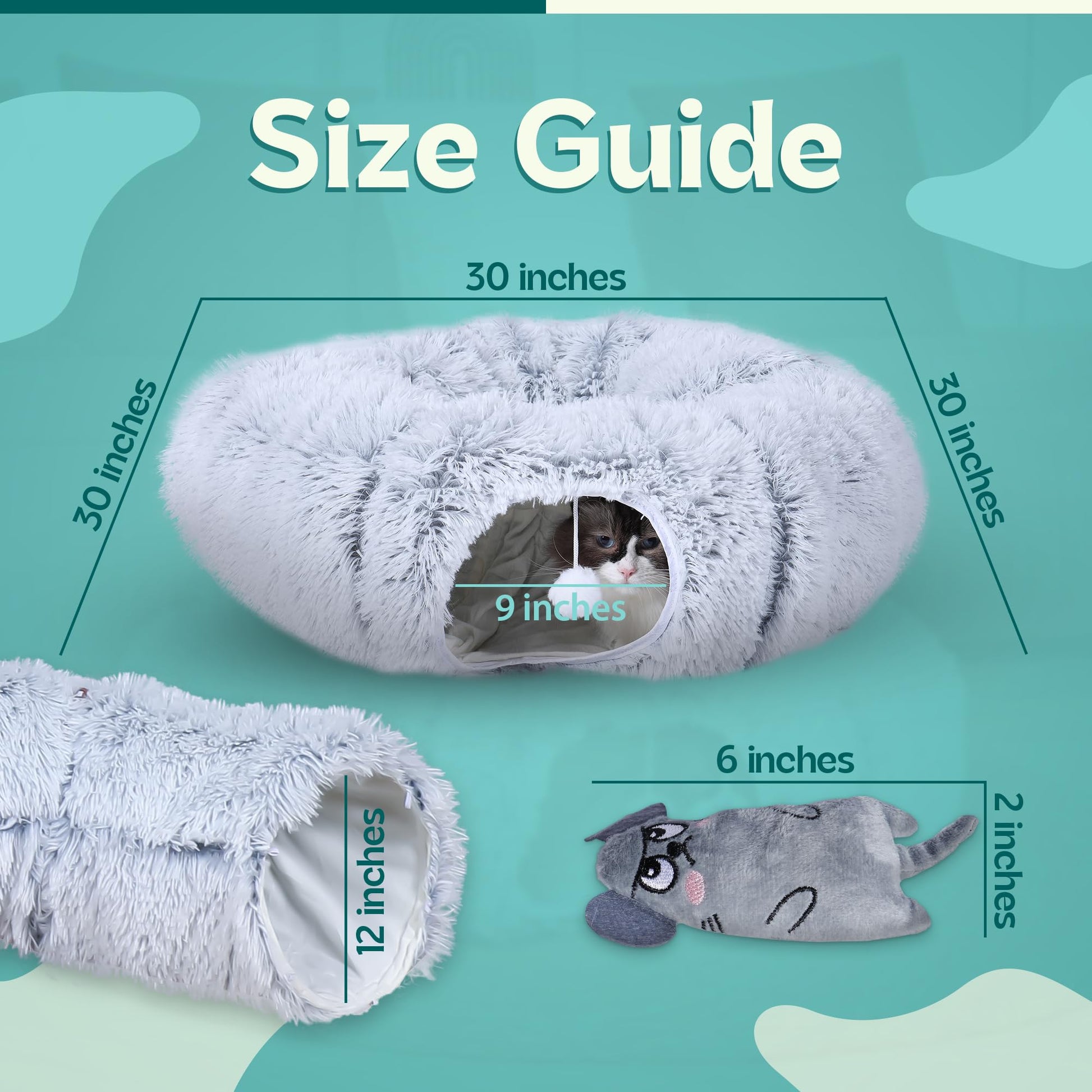 Cat Tunnel Bed for Indoor Cats with Soft Fabric Interior Upgraded Bed