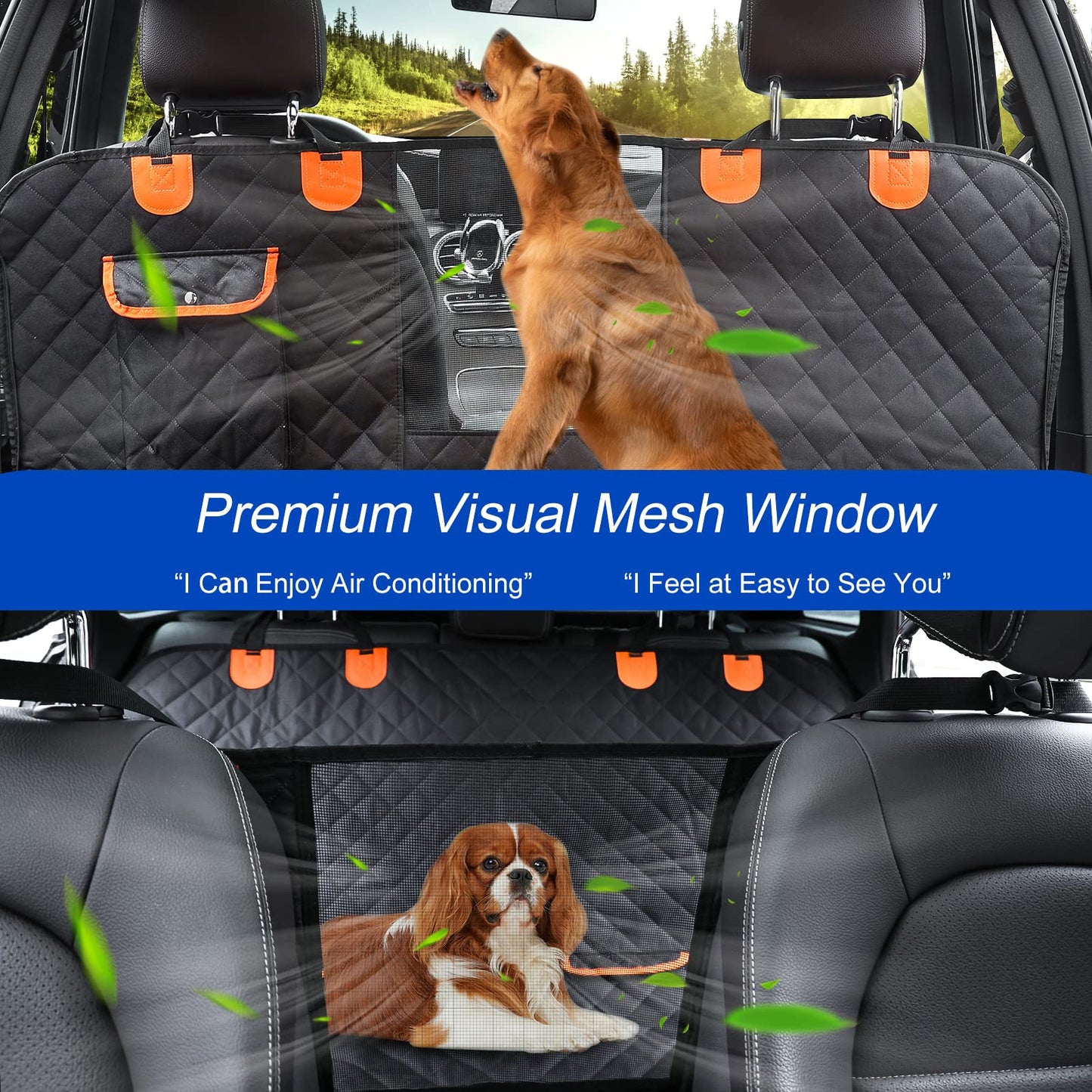 EasyHaWei Dog Car Seat Cover for Back Seat 600D Scratchproof Seat