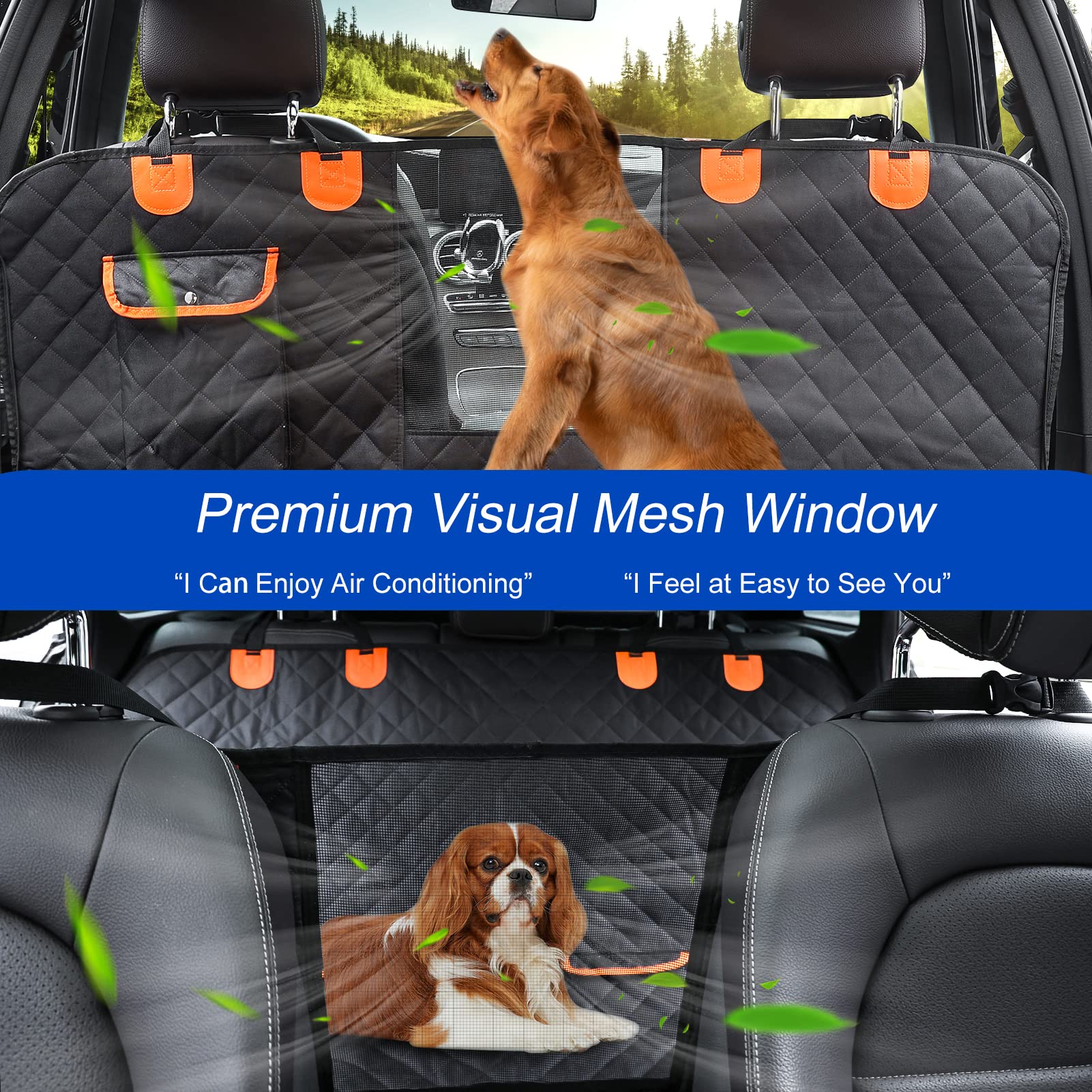 EasyHaWei Dog Car Seat Cover for Back Seat 600D Scratchproof Seat