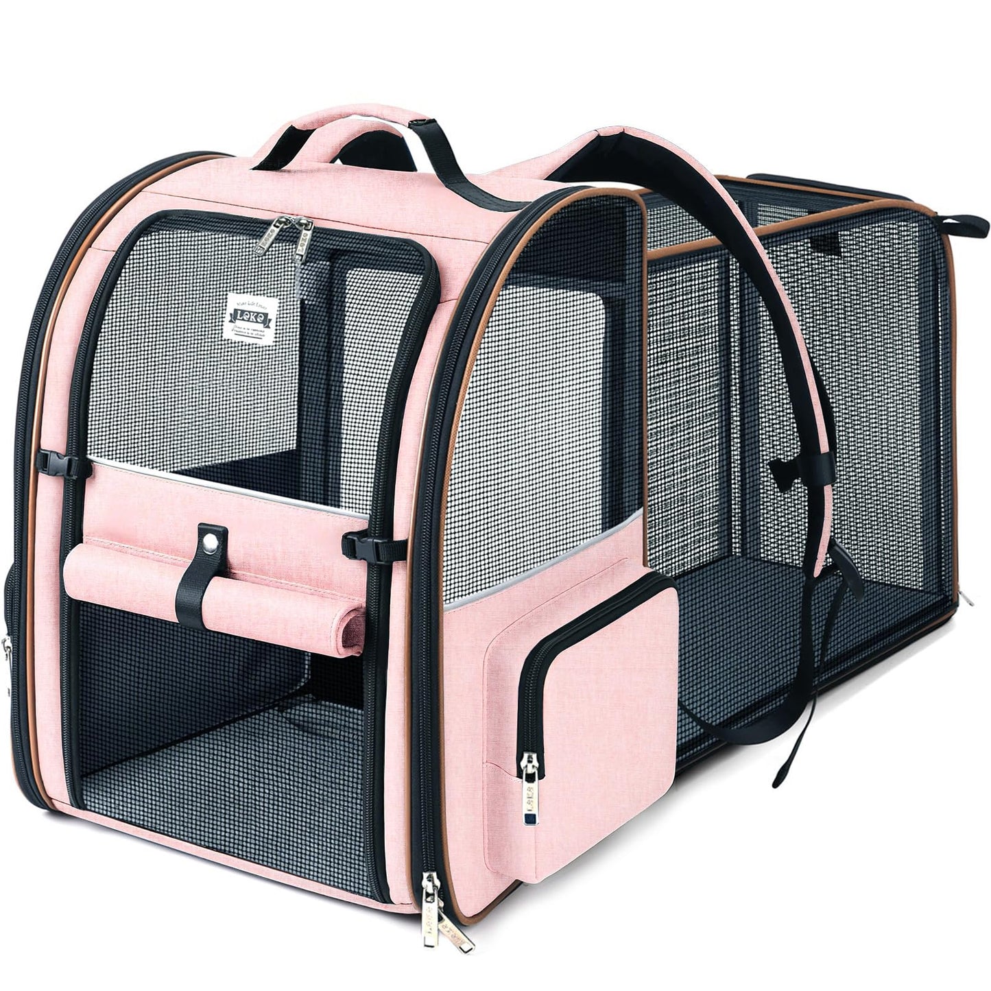 Lekebobor Large Cat Backpack Carrier Expandable Foldable Pet Carrier