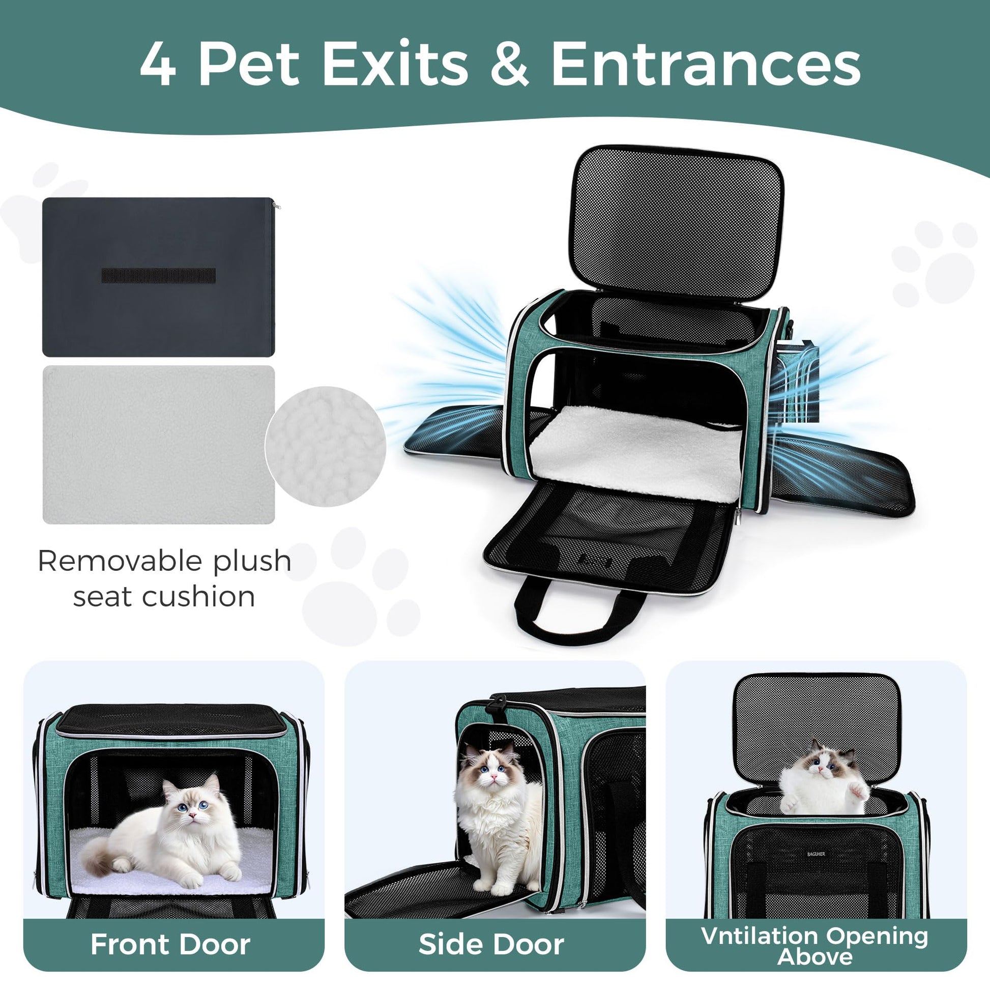 BAGLHER Pet Travel Carrier, Cat Carriers Dog Carrier