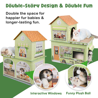 Cardboard Cat Houses for Indoor Cats Kitten Scratcher Houses Bed