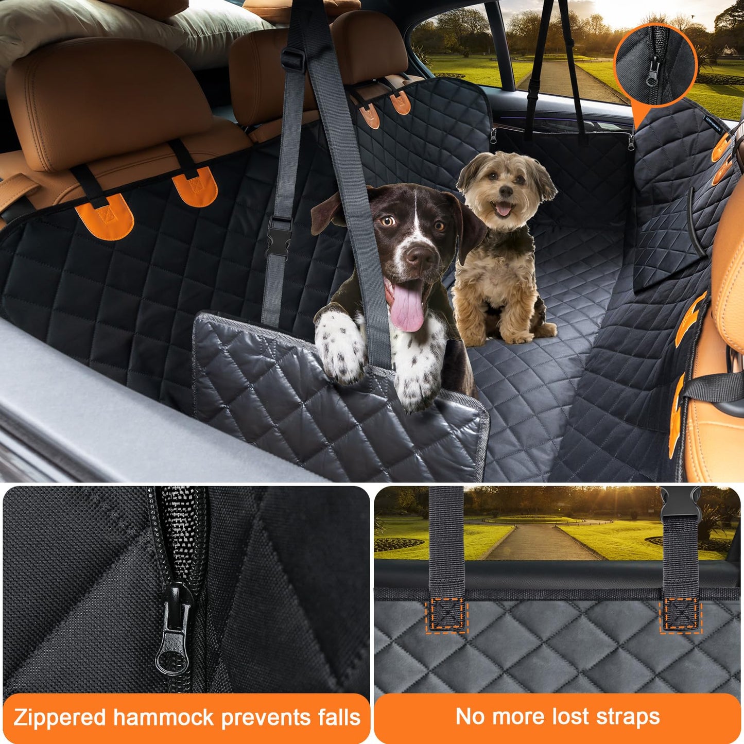 URPOWER Dog Car Seat Cover for Pets Waterproof Seat Cover Hammock Seat