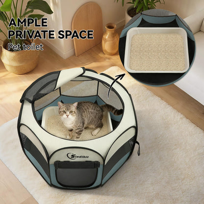 Siedihit Dog Cat Playpen, Puppy Pet Playpen Indoor for Small Dog Crate