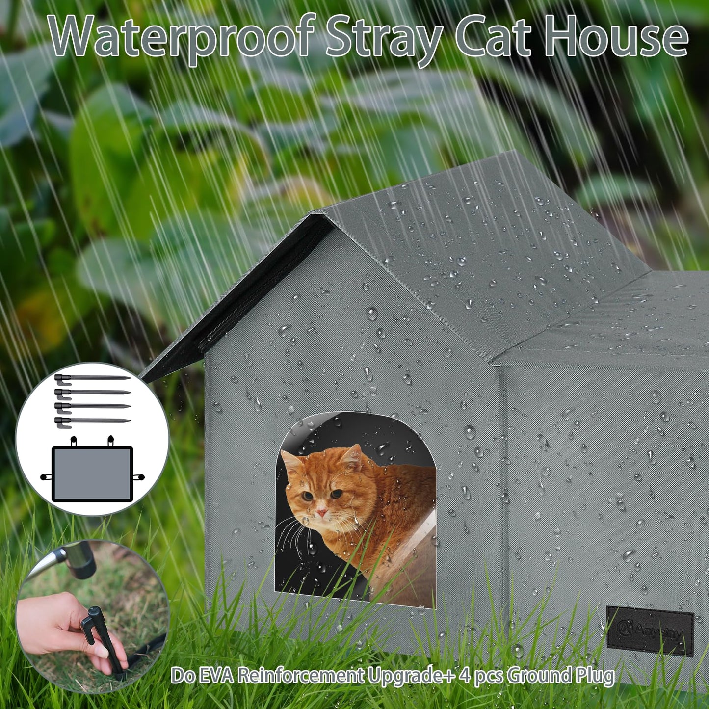 Cat Houses for Outdoor Cats-Large Weatherproof Cat Bed for Indoor Bed