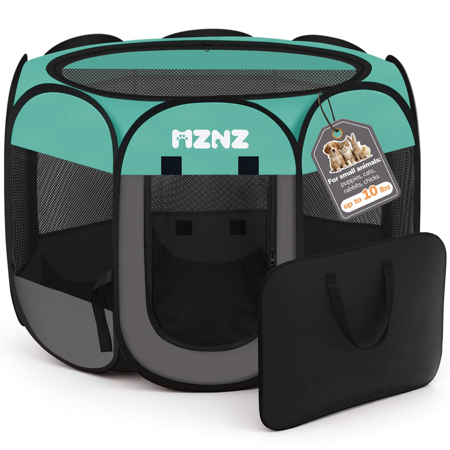 MZNZ Dog Cat Playpen, Portable Puppy Pet Crate Indoor Enclosure