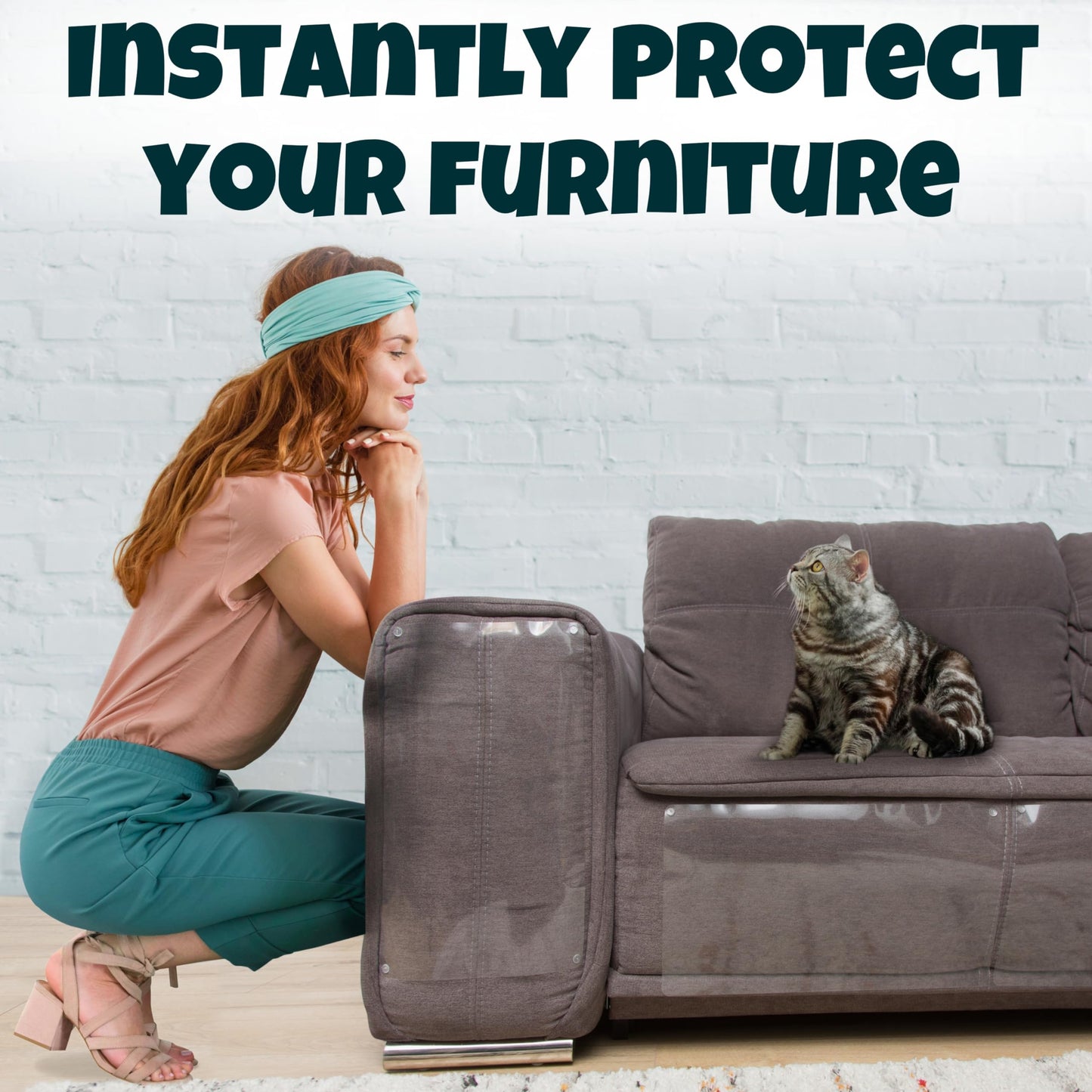 FixZilla Anti Cat Scratch Furniture Protector, 10-Pack Couch Furniture
