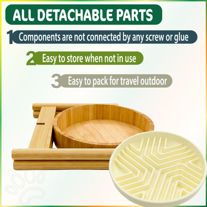 Raised Slow Feeder, Licking Mat/Pad Suitable for Wet and Dry Feeder