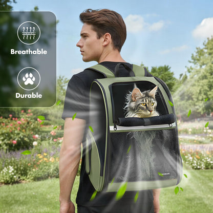 FERMAO Pet Backpack Carrier, Large Cat Carrier Backpack Up Carrier