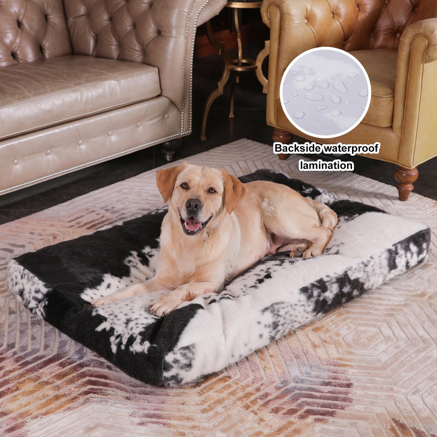 Bedfolks Waterproof Crate Bed, Plush Dog Kennel Pad with Removable Bed
